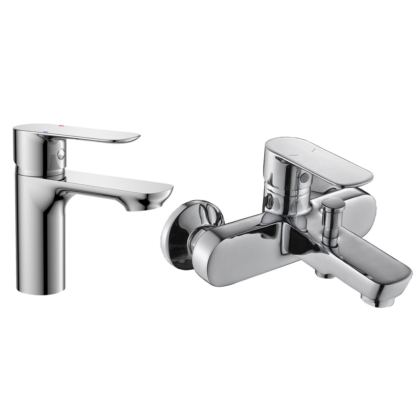 Set baterii baie Pyramis Smartline VENT, lavoar, cada si dus, alama (bronz), finisaj cromat, cartus cu disc ceramic - EpicHome.ro