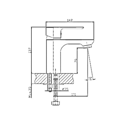 Set baterii baie Pyramis Smartline VENT, lavoar, cada si dus, alama (bronz), finisaj cromat, cartus cu disc ceramic - EpicHome.ro
