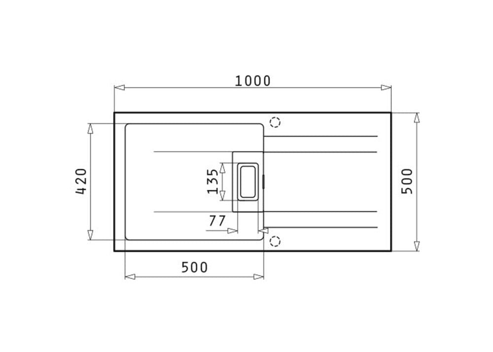 Set chiuveta granit Pyramis KARTESIO 100x50cm si suport multifunctional ROLL UP - EpicHome