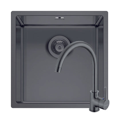 Set chiuveta patrata din inox Pyramis ASTRIS COLORA 40x40cm si baterie ECO BELLO - EpicHome.ro