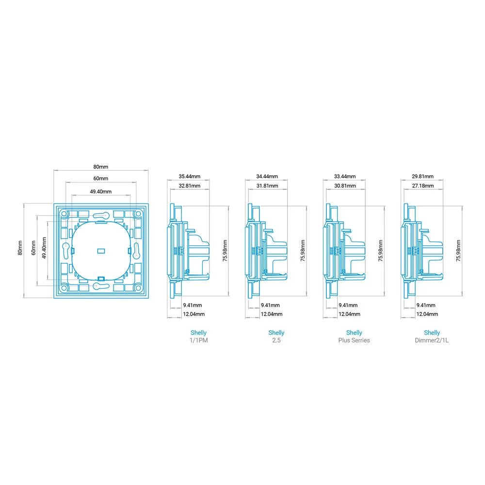 Shelly Wall Switch 2, alb - necesita releu Shelly - EpicHome.ro