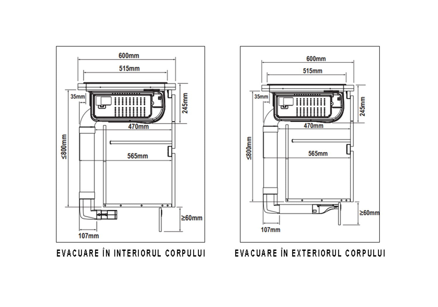 Ansamblu down air Pyramis ABYSSO, 580m³/h, Clasa A, plita inductie, 78cm, 4 zone de gatit, Power Management, Black Glass - EpicHome.ro