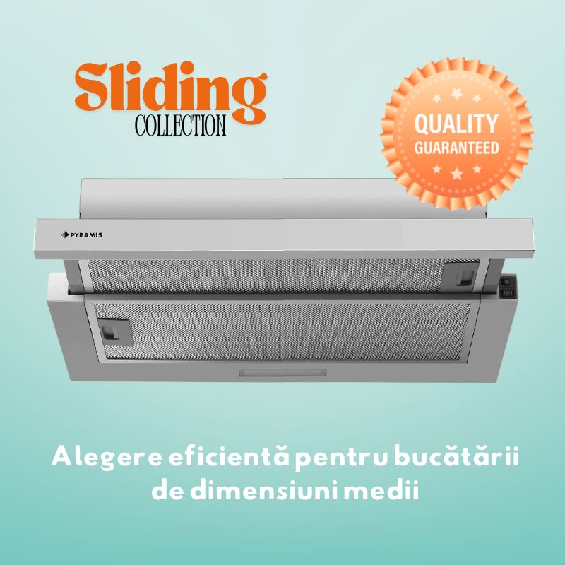 Hotă telescopică Pyramis MDER Power, 1 motor, 409 m³/h, 60 cm