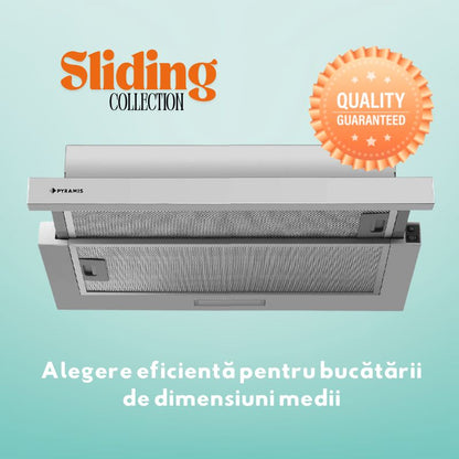 Hotă telescopică Pyramis MDER Power, 1 motor, 409 m³/h, 60 cm